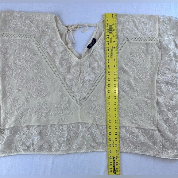 Twin-Set Simona Barbieri Ivory Embroidered Lace Sheer Blouse - Picture 7 of 7